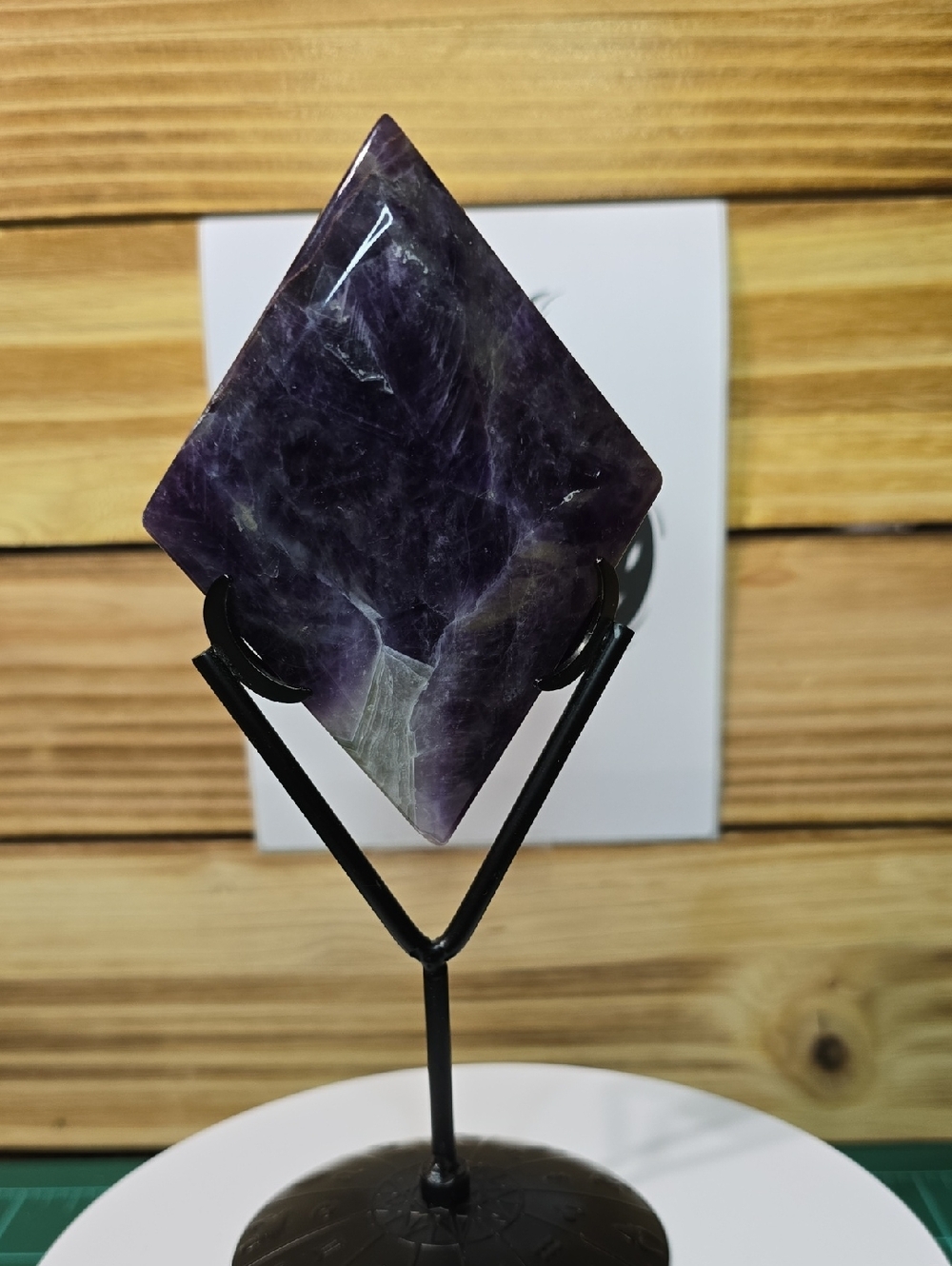 Purple Chevron/Dream Amethyst Diamond with Black Display Stand